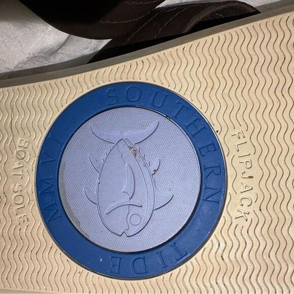 Men's Dockside Leather Sandals beach flip-flops boat shoes Southern Tide Size 10 - Picture 8 of 8